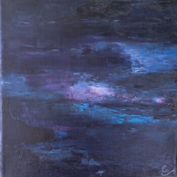 Ζωγραφική με τίτλο "Horizon n°98 l'Isle…" από Corinne Foucouin, Αυθεντικά έργα τέχνης, Λάδι Τοποθετήθηκε στο Ξύλινο φορείο σ…