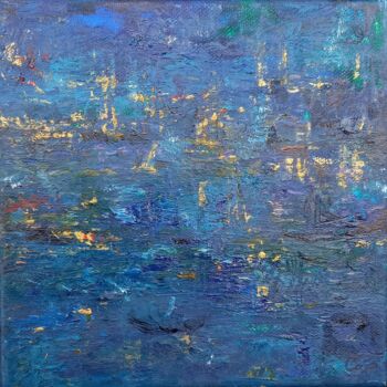 Painting titled "Impression n°3" by Corinne Foucouin, Original Artwork, Oil Mounted on Wood Stretcher frame