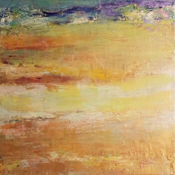 Painting titled "HORIZON N°62 L'ISLE…" by Corinne Foucouin, Original Artwork, Oil