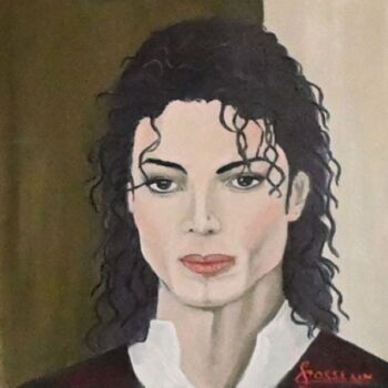 Pintura intitulada "Michael JACKSON" por Corinne Gosselin, Obras de arte originais, Óleo
