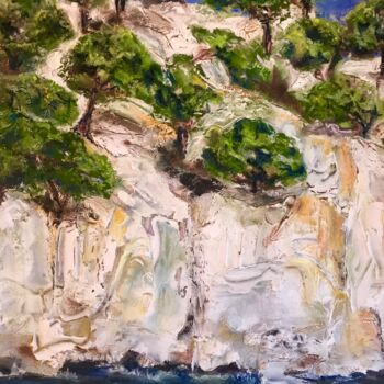 Painting titled "Calanques" by Corinne Lanno, Original Artwork