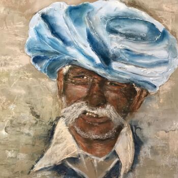 Painting titled "Sagesse" by Corinne Lanno, Original Artwork, Pastel