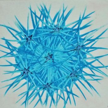 Drawing titled "Planète Bleue" by Cfel, Original Artwork, Pastel