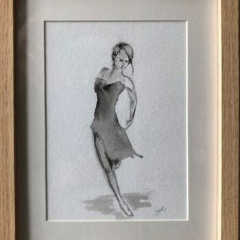 Drawing titled "Danse Paréidolie ab…" by Corinne Prévost, Original Artwork, Ink