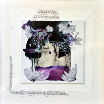 Collages intitolato "Purple rain" da Corinne Of The Wood, Opera d'arte originale