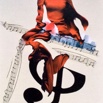 Collages intitulée "Habiter la musique" par Corinne Of The Wood, Œuvre d'art originale
