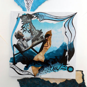 Collages titulada "Histoire de muse" por Corinne Of The Wood, Obra de arte original