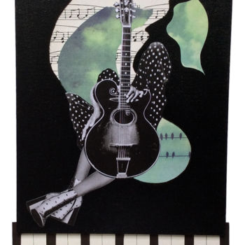 Collages intitulée "Sound of music" par Corinne Of The Wood, Œuvre d'art originale