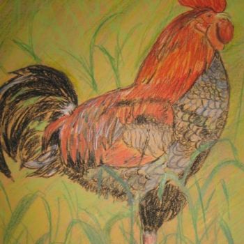 Painting titled "coq" by Coco, Original Artwork