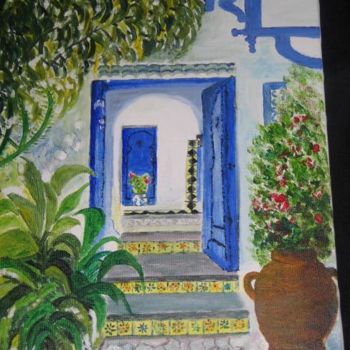 Peinture intitulée "porte tunisienne" par Coco, Œuvre d'art originale