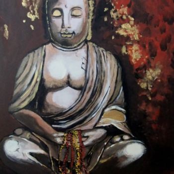 Peinture intitulée "bouddha assis" par Coco, Œuvre d'art originale