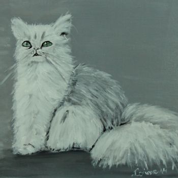 Painting titled "chat chinchilla per…" by Coco, Original Artwork, Acrylic