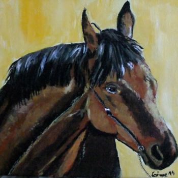 Painting titled "cheval" by Coco, Original Artwork, Acrylic