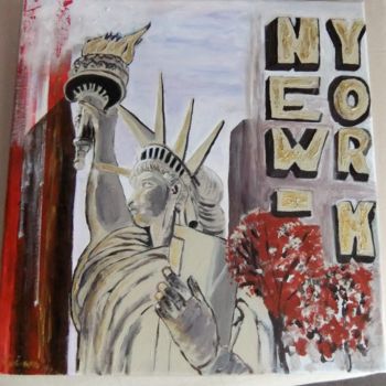 Painting titled "New-York" by Coco, Original Artwork, Acrylic