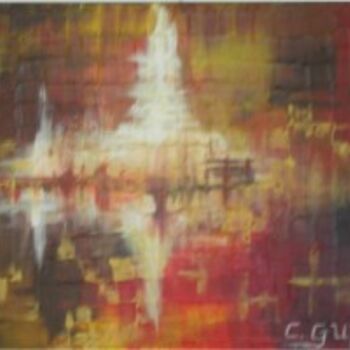 Painting titled "Abstraction vibrati…" by Corinne Guy, Original Artwork