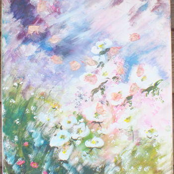 Painting titled "Champêtre" by Corinne Lasséré, Original Artwork, Acrylic