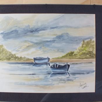 Pintura intitulada "aquarelle-bateau.jpg" por Corinne Lasséré, Obras de arte originais, Aquarela