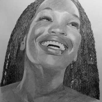 Drawing titled "Dora Owusu" by Philippe Cormault, Original Artwork, Graphite