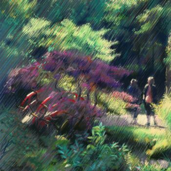 Tekening getiteld "The Japanese Garden…" door Corné Akkers, Origineel Kunstwerk, Pastel