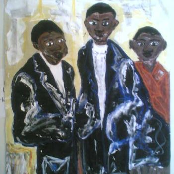 Painting titled "All out for chirch" by Cornelia Pieterse, Original Artwork, Oil
