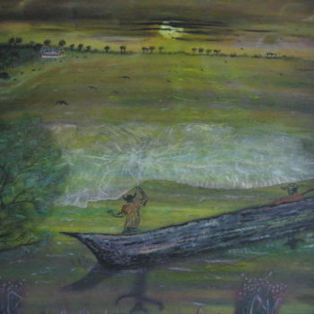 Painting titled "Atarraya" by Cornelioborda, Original Artwork, Oil