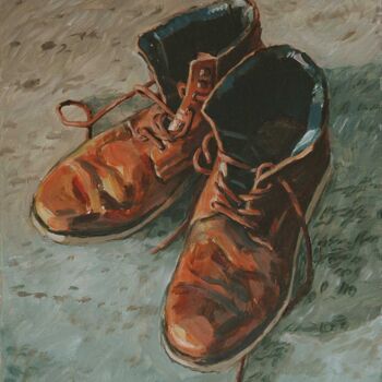 Pittura intitolato "My boots" da Cornelis Heilig (Cornelus), Opera d'arte originale, Olio