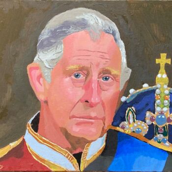Peinture intitulée "King Prince Charles" par Cornelius Mugabi, Œuvre d'art originale, Huile
