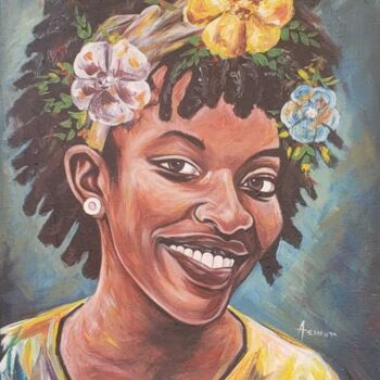 Pittura intitolato "Beautiful Smiles" da Cornelius Mugisha, Opera d'arte originale, Acrilico