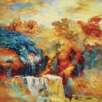 Painting titled "Landscape" by Vitalie Coroban, Original Artwork