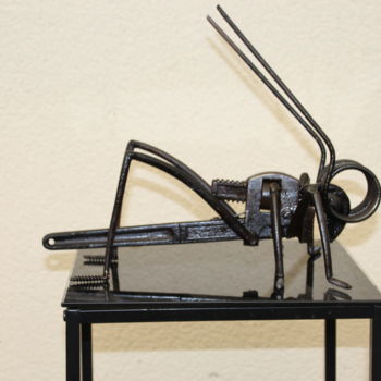 Sculpture intitulée "sauterelle.jpg" par Philippe Affagard, Œuvre d'art originale, Métaux