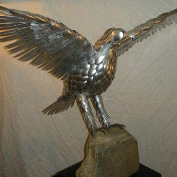 Sculpture intitulée "aigle" par Philippe Affagard, Œuvre d'art originale, Métaux