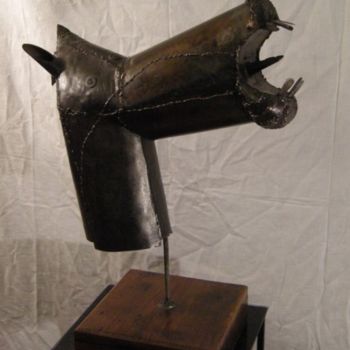 Rzeźba zatytułowany „cheval guernica” autorstwa Philippe Affagard, Oryginalna praca, Metale