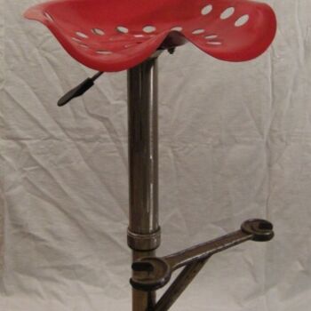 Sculpture titled "chaise de bar cle p…" by Philippe Affagard, Original Artwork, Metals