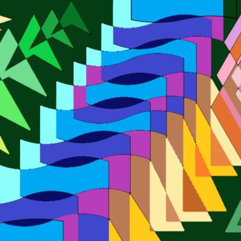 Digitale Kunst mit dem Titel "Stairs" von Ian Rei, Original-Kunstwerk, Digitale Malerei