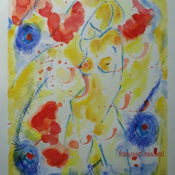 제목이 "NU♥ SOLAIRE ♥ 222"인 미술작품 Françoise Lanfroy-Rancurel로, 원작, 수채화