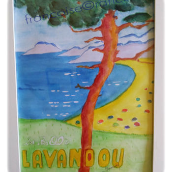 Pintura intitulada "♥ LAVANDOU ♥ N°160" por Françoise Lanfroy-Rancurel, Obras de arte originais, Aquarela
