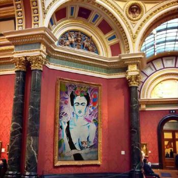 Painting titled "♥ FRIDA ♥ MUSEE NY" by Françoise Lanfroy-Rancurel, Original Artwork