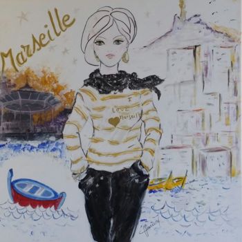 "164- MARSEILLE" başlıklı Tablo Françoise Lanfroy-Rancurel tarafından, Orijinal sanat, Diğer