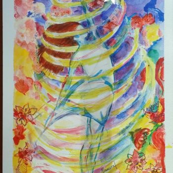 Painting titled ""TWISTER" N° 214" by Françoise Lanfroy-Rancurel, Original Artwork, Watercolor