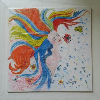 Painting titled "♥ IMMERSION ♥ N° 161" by Françoise Lanfroy-Rancurel, Original Artwork, Acrylic