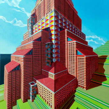 Malerei mit dem Titel "Skyscraper" von Federico Cortese, Original-Kunstwerk, Öl