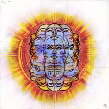 Digital Arts με τίτλο "Tetragrammaton" από Cory Foss, Αυθεντικά έργα τέχνης, Ψηφιακή ζωγραφική
