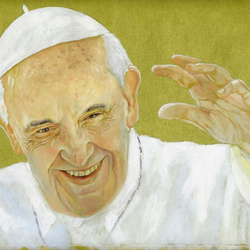 Painting titled "PAPA FRANCESCO" by Cosimo Amedeo Eliodoro, Original Artwork, Oil