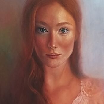 "Kızıl saçlı kadın" başlıklı Tablo Coşkun Kula tarafından, Orijinal sanat, Petrol