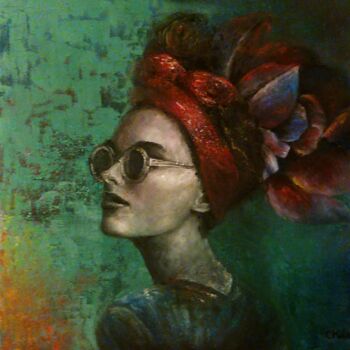 Painting titled "Flowers women" by Coşkun Kula, Original Artwork, Oil