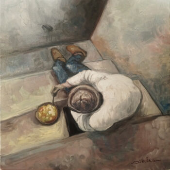Картина под названием "Lunch Time" - Cosmin Tudor Sirbulescu, Подлинное произведение искусства, Масло