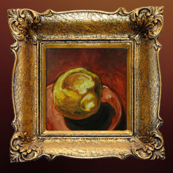 Malerei mit dem Titel "Rotten Apple" von Cosmin Tudor Sirbulescu, Original-Kunstwerk, Öl