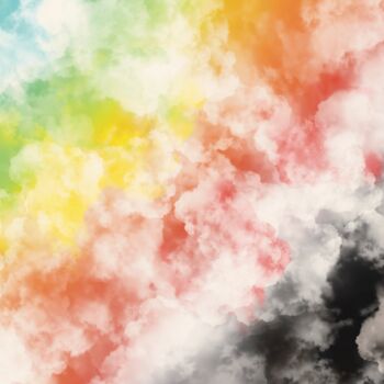 Painting titled "Nuage" by Cosmoarty, Original Artwork, Digital Painting Mounted on Aluminium