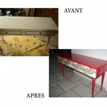 Pintura intitulada "Table-console" por Dominique Cossenet, Obras de arte originais, Óleo