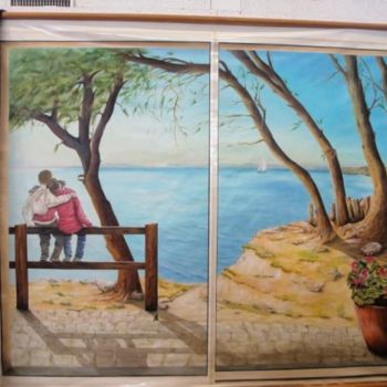 Peinture intitulée "Fausse baie vitrée" par Dominique Cossenet, Œuvre d'art originale